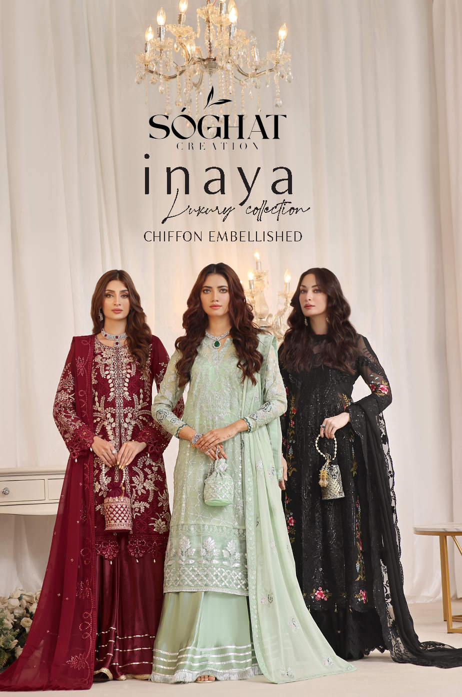 Inaya -Soghat luxury Embroidered Chiffon Collection