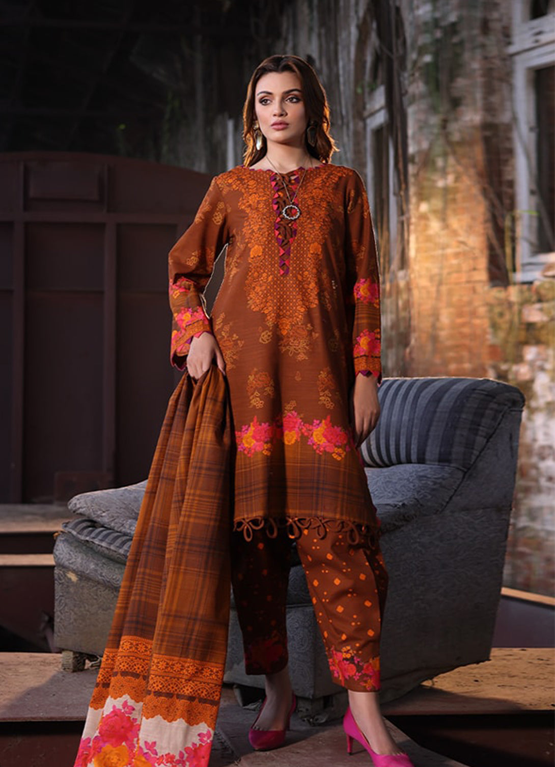 Charizma - C Print Printed Kahaddar - CPW4-07