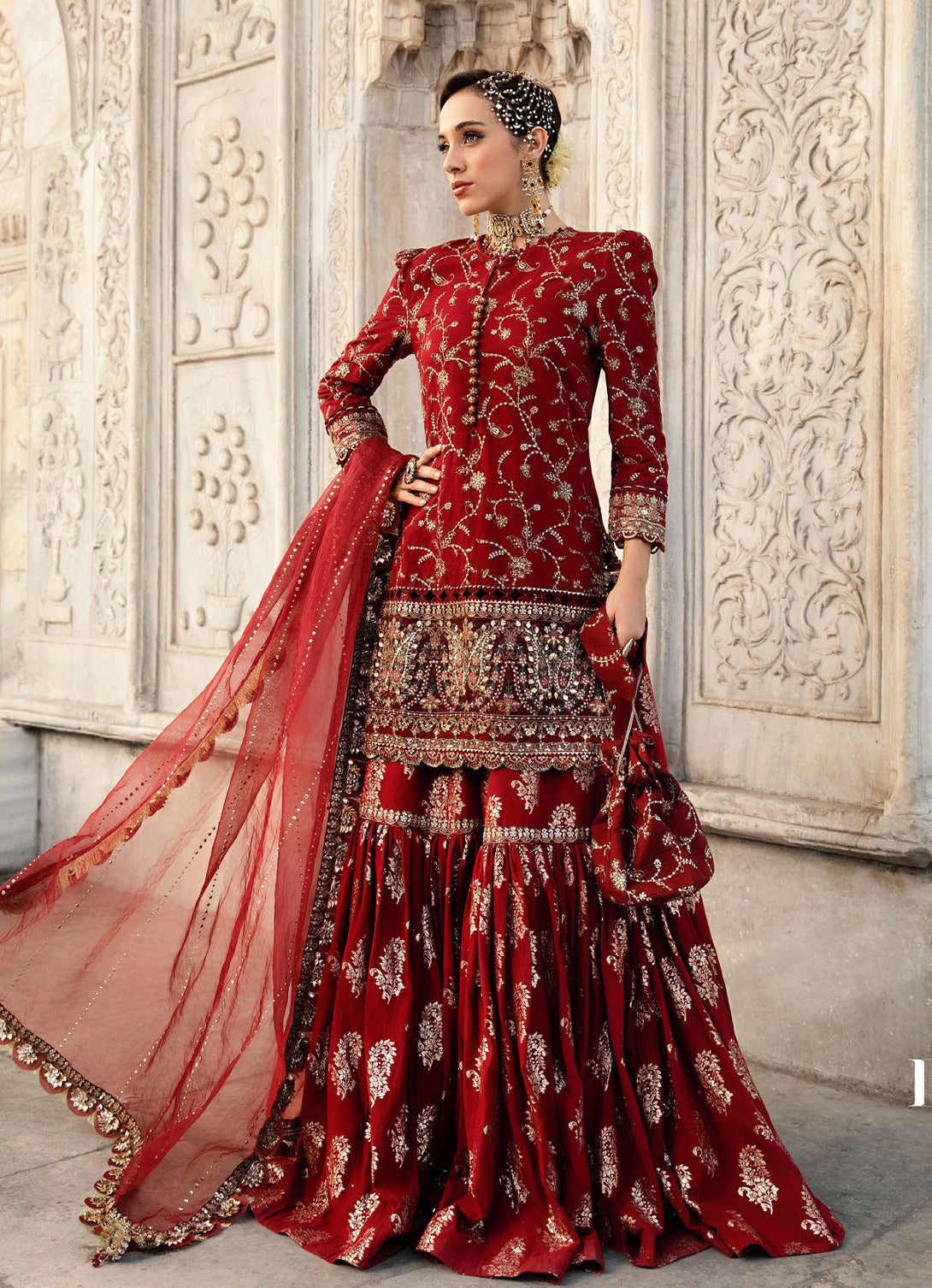 Maria.B. - Embroidered Cotton Satin Suit | CST-807