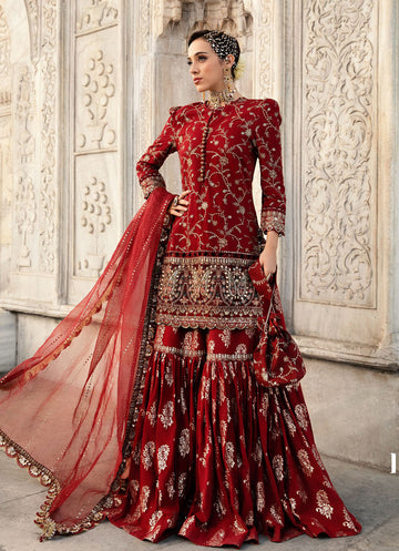 Maria.B. - Embroidered Cotton Satin Suit | CST-807
