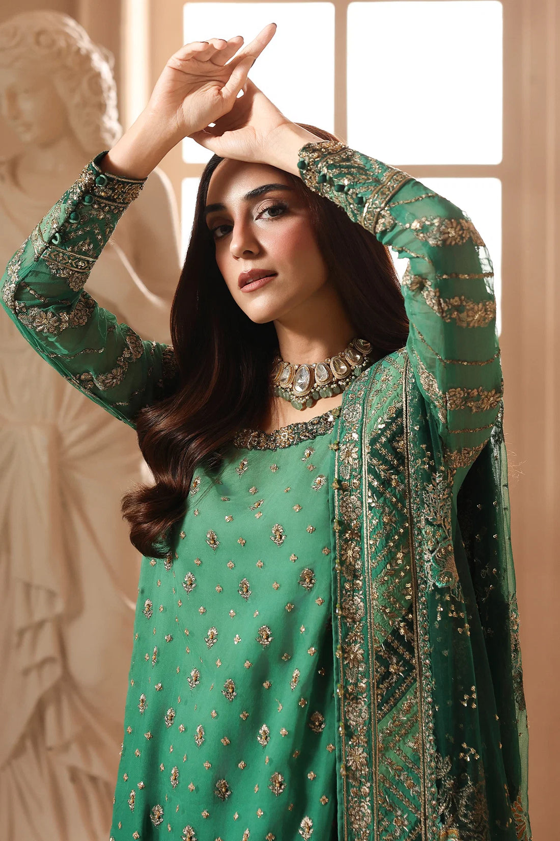 3-PC Unstitched Embroidered Luxury Chiffon DJW6-03