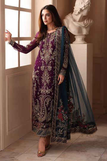 3-PC Unstitched Embroidered Luxury Chiffon DJW6-01