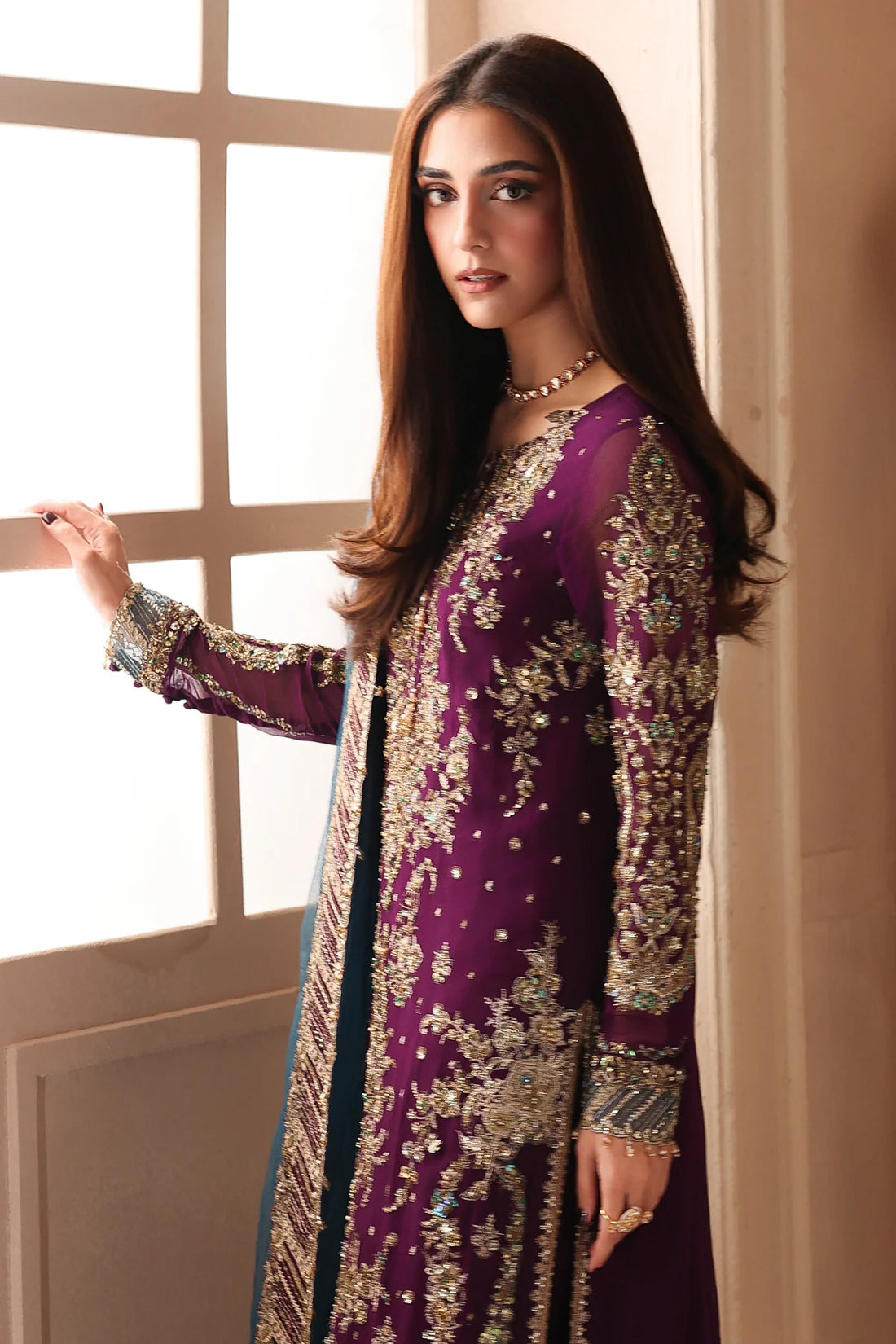 3-PC Unstitched Embroidered Luxury Chiffon DJW6-01
