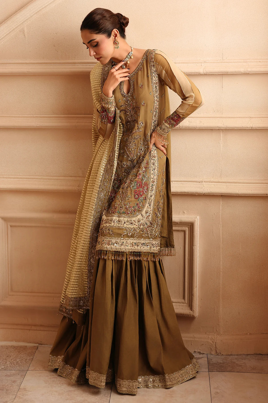 3-PC Unstitched Embroidered Luxury Chiffon DJW6-06